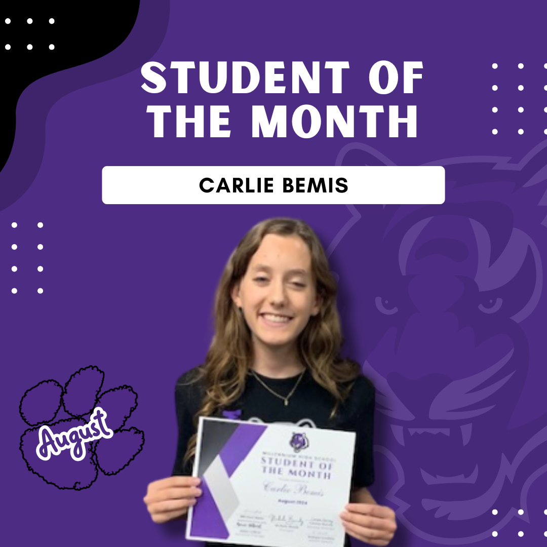 Carlie Bemis August Student of the Month